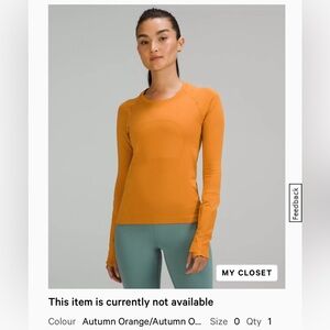 Women's Autumn Orange Long Sleeve Top
